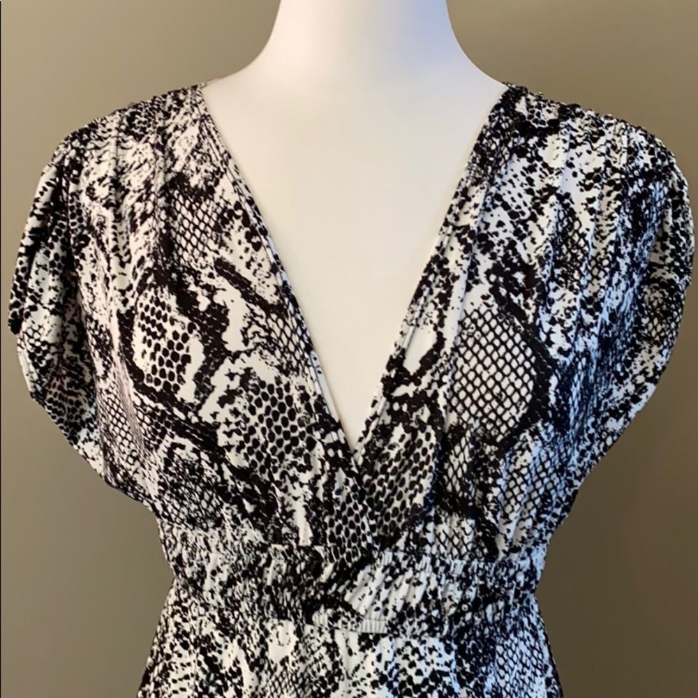 Necessary Objects B&W Reptile Print Maxi Dress - image 4
